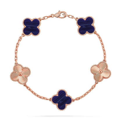 [⭐Lioran]CLOVER 5 MOTIF PURPLE STRIPES BRACELET COLLECTION