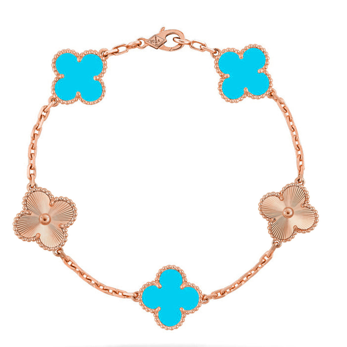 [⭐Lioran] CLOVER 5 MOTIF TURQUOISE BRACELET COLLECTION
