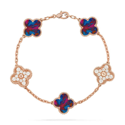[⭐Lioran]CLOVER 5 MOTIF COLOR GEMSTONES BRACELET COLLECTION