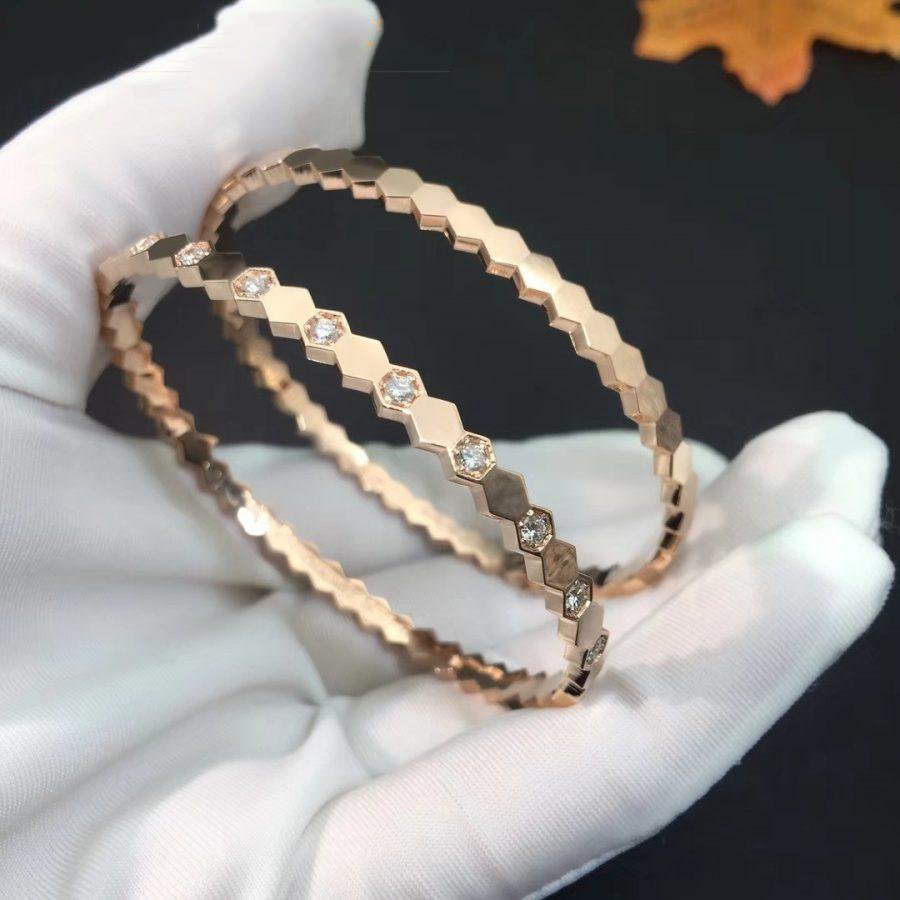 [⭐Lioran]BEE LOVE PINK GOLD DIAMOND BRACELET