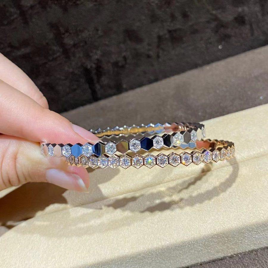 [⭐Lioran]BEE LOVE GOLD BRACELET FULL DIAMOND