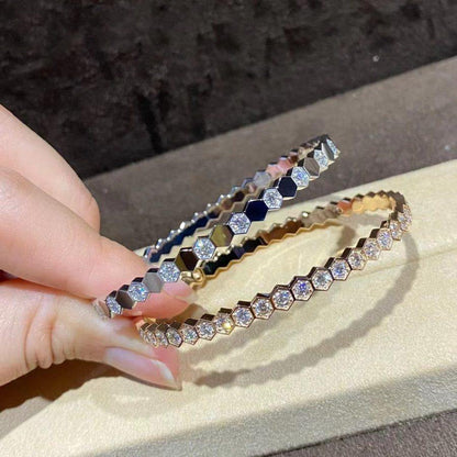[⭐Lioran]BEE LOVE GOLD BRACELET FULL DIAMOND