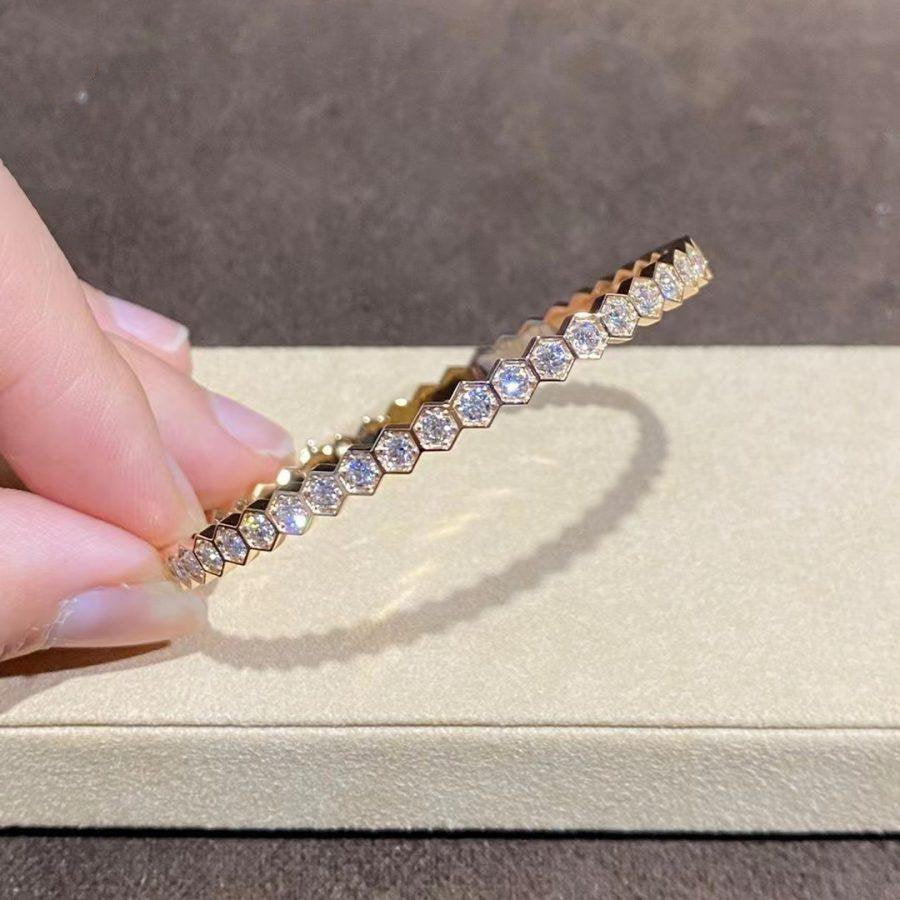 [⭐Lioran]BEE LOVE GOLD BRACELET FULL DIAMOND