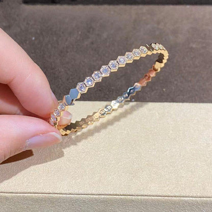 [⭐Lioran]BEE LOVE GOLD BRACELET FULL DIAMOND
