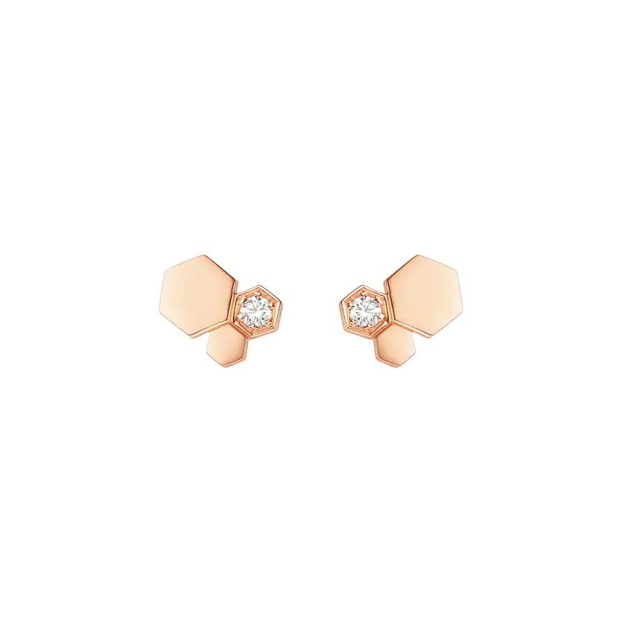 [⭐Lioran]BEE LOVE PINK GOLD DIAMOND EARRINGS