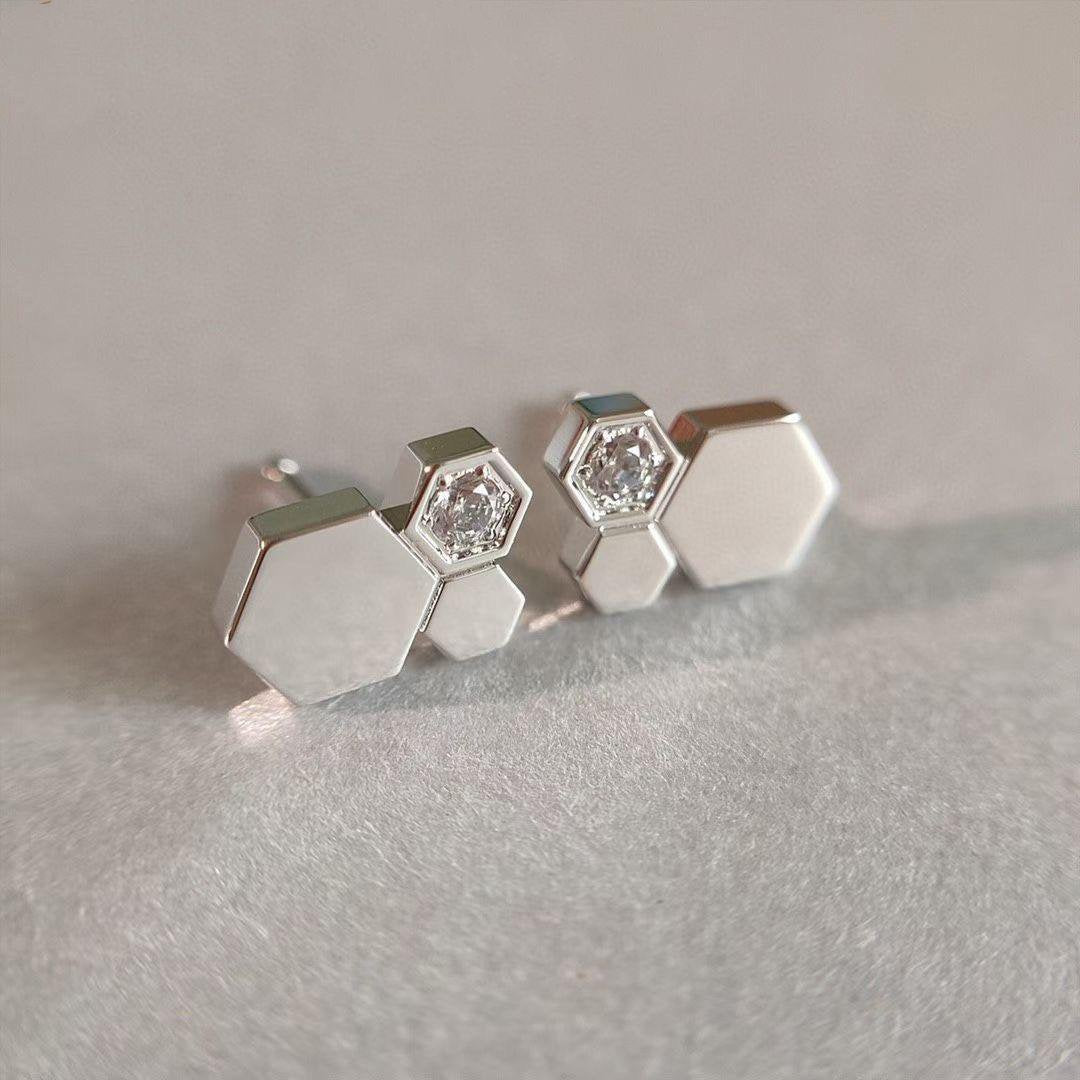 [⭐Lioran]BEE LOVE SILVER DIAMOND EARRINGS