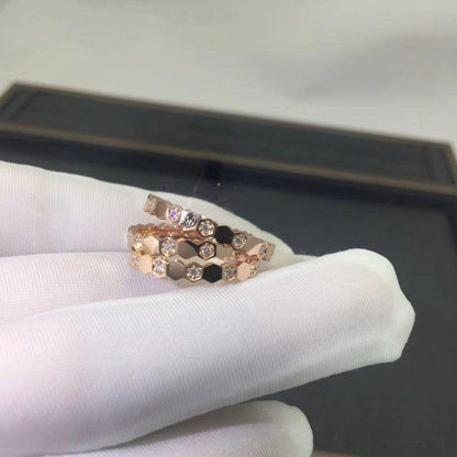 [⭐Lioran]BEE LOVE RING PINK GOLD DIAMOND