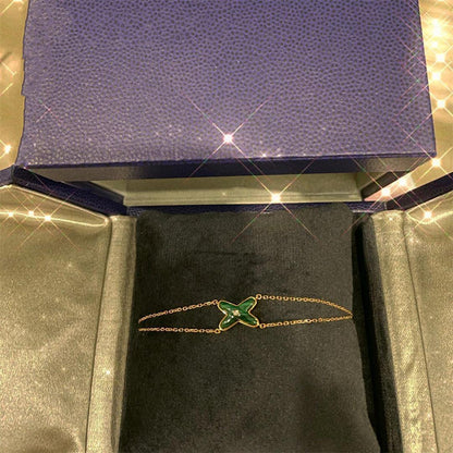 [⭐Lioran]JEUX BRACELET MALACHITE PINK GOLD 1 DIAMOND