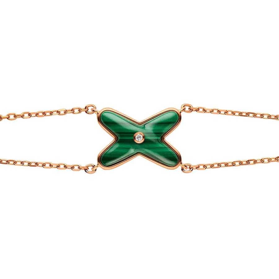 [⭐Lioran]JEUX BRACELET MALACHITE PINK GOLD 1 DIAMOND