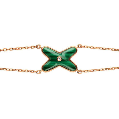 [⭐Lioran]JEUX BRACELET MALACHITE PINK GOLD 1 DIAMOND