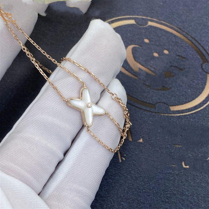 [⭐Lioran]JEUX BRACELET WHITE MOP PINK GOLD 1 DIAMOND