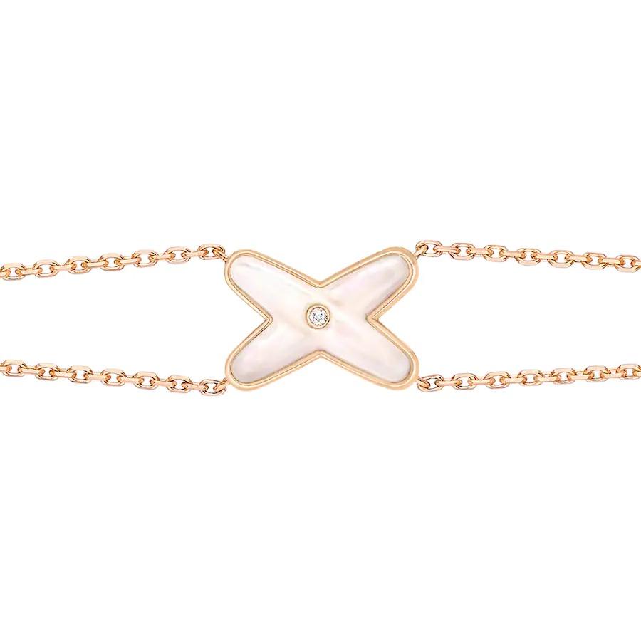 [⭐Lioran]JEUX BRACELET WHITE MOP PINK GOLD 1 DIAMOND