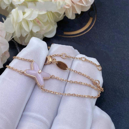 [⭐Lioran]JEUX BRACELET PINK MOP PINK GOLD 1 DIAMOND