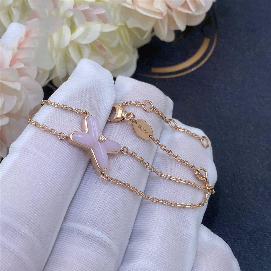 [⭐Lioran]JEUX BRACELET PINK MOP PINK GOLD 1 DIAMOND