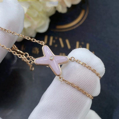 [⭐Lioran]JEUX BRACELET PINK MOP PINK GOLD 1 DIAMOND