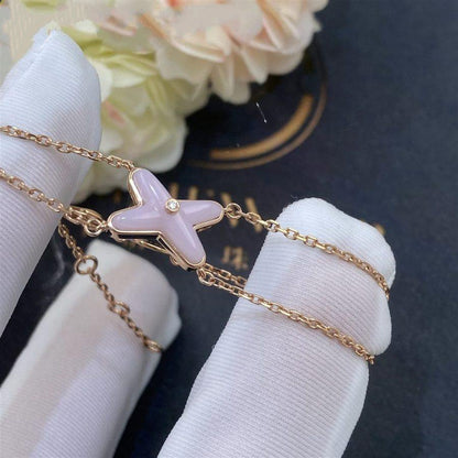 [⭐Lioran]JEUX BRACELET PINK MOP PINK GOLD 1 DIAMOND