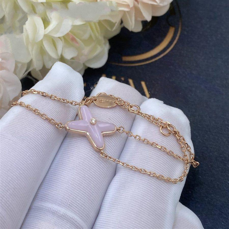 [⭐Lioran]JEUX BRACELET PINK MOP PINK GOLD 1 DIAMOND
