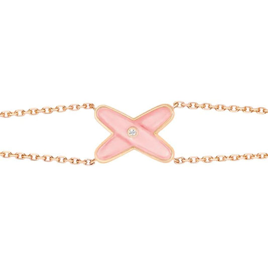 [⭐Lioran]JEUX BRACELET PINK MOP PINK GOLD 1 DIAMOND
