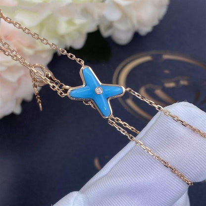 [⭐Lioran]JEUX BRACELET TURQUOISE PINK GOLD 1 DIAMOND
