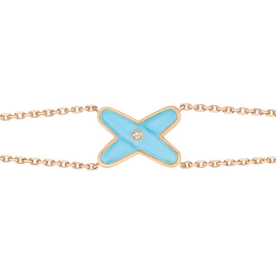 [⭐Lioran]JEUX BRACELET TURQUOISE PINK GOLD 1 DIAMOND