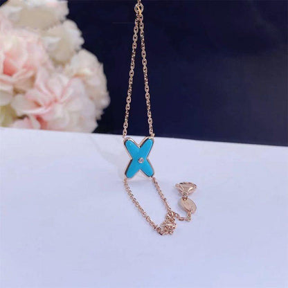 [⭐Lioran]JEUX BRACELET TURQUOISE PINK GOLD 1 DIAMOND