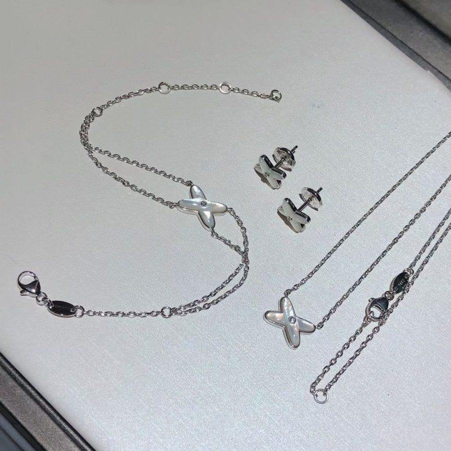 [⭐Lioran]JEUX BRACELET WHITE MOP SILVER 1 DIAMOND
