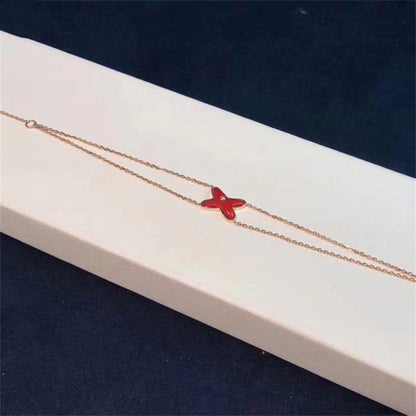 [⭐Lioran]JEUX BRACELET CARNELIAN PINK GOLD 1 DIAMOND