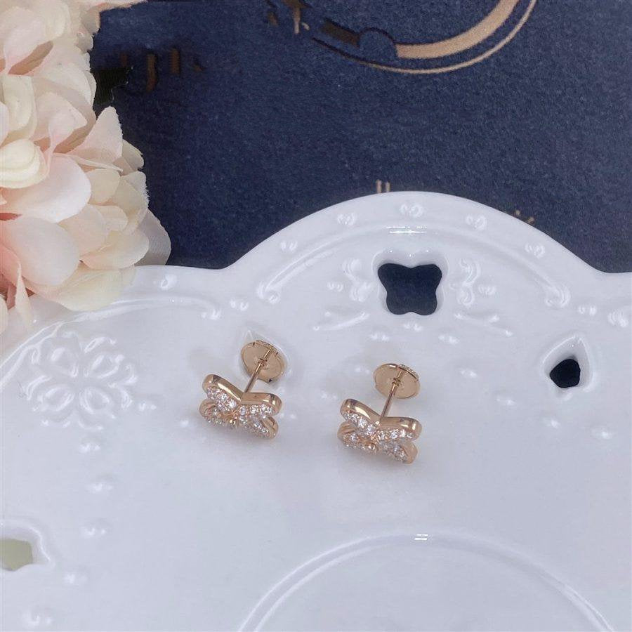 [⭐Lioran]JEUX DE PINK GOLD DIAMOND EARRINGS