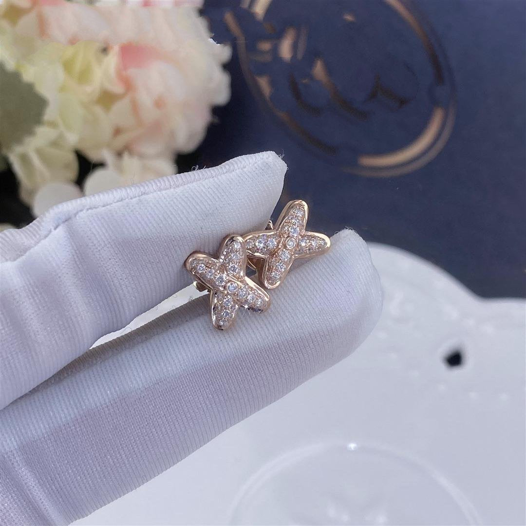 [⭐Lioran]JEUX DE PINK GOLD DIAMOND EARRINGS