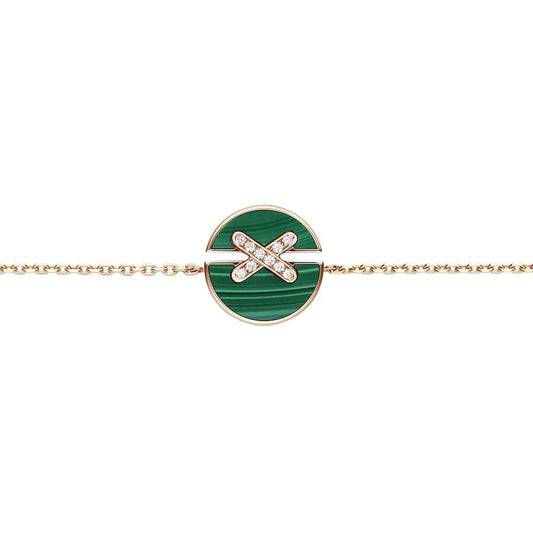 [⭐Lioran]JEUX DE BRACELET MALACHITE PINK GOLD DIAMONDS