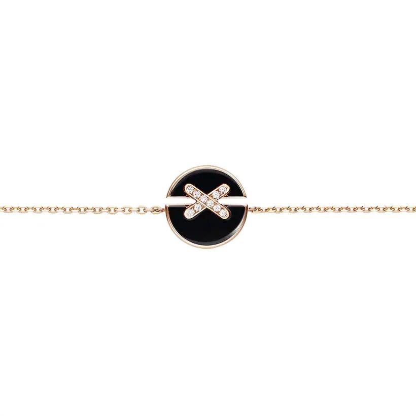 [⭐Lioran]JEUX DE BRACELET ONYX PINK GOLD DIAMOND