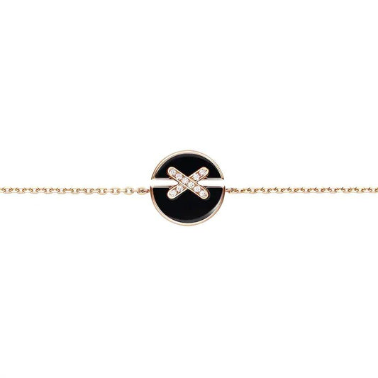 [⭐Lioran]JEUX DE BRACELET ONYX PINK GOLD DIAMOND