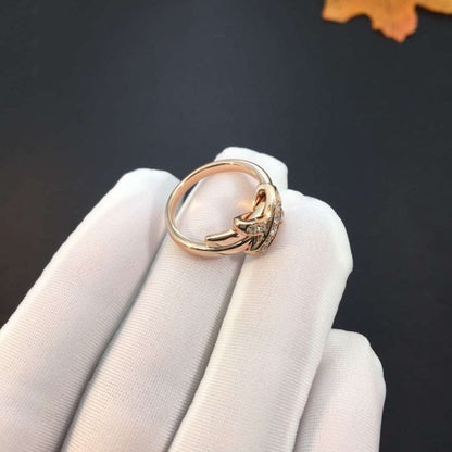 [⭐Lioran]JEUX DE PINK GOLD DIAMOND RING