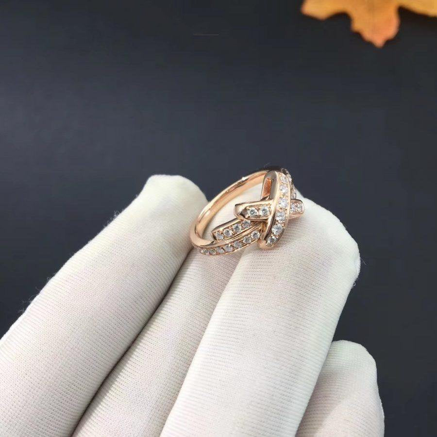 [⭐Lioran]JEUX DE RING PINK GOLD DIAMOND