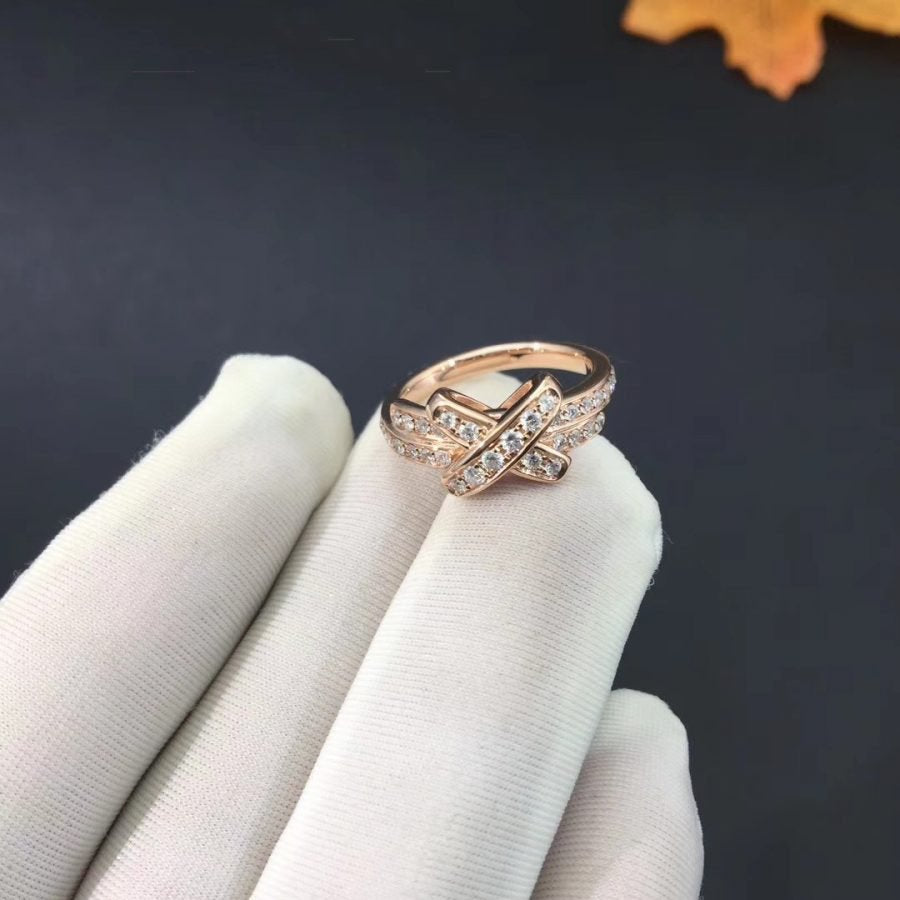 [⭐Lioran]JEUX DE RING PINK GOLD DIAMOND