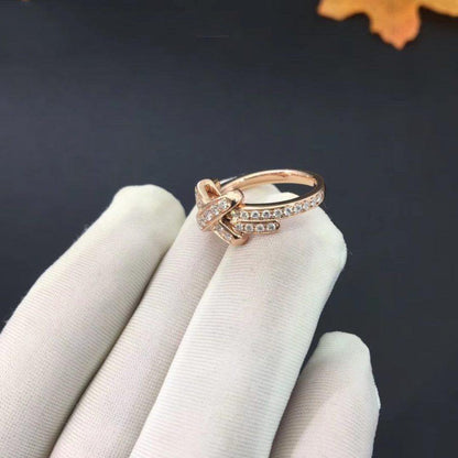 [⭐Lioran]JEUX DE RING PINK GOLD DIAMOND