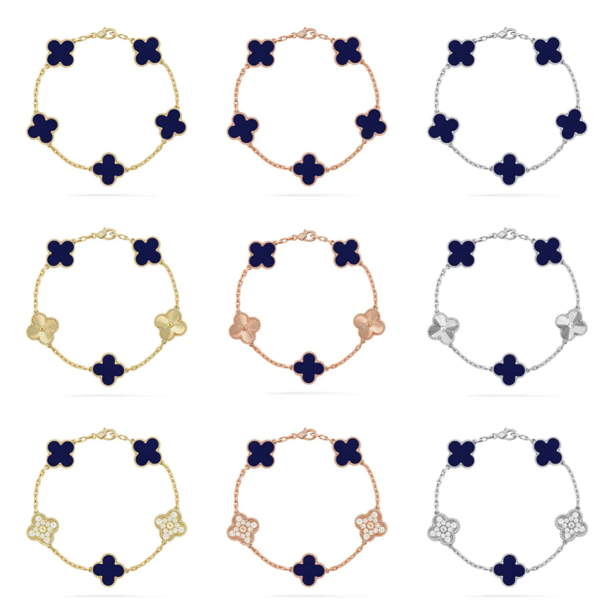 [⭐Lioran]CLOVER 5 MOTIF LAPIS LAZULI BRACELET COLLECTION