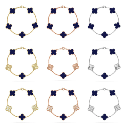 [⭐Lioran]CLOVER 5 MOTIF LAPIS LAZULI BRACELET COLLECTION