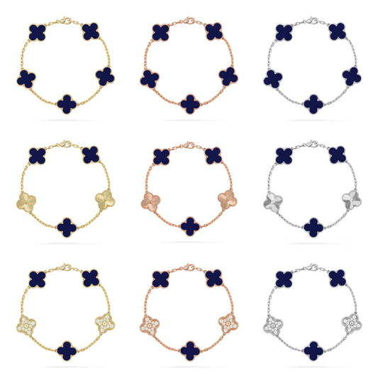 [⭐Lioran]CLOVER 5 MOTIF LAPIS LAZULI BRACELET COLLECTION