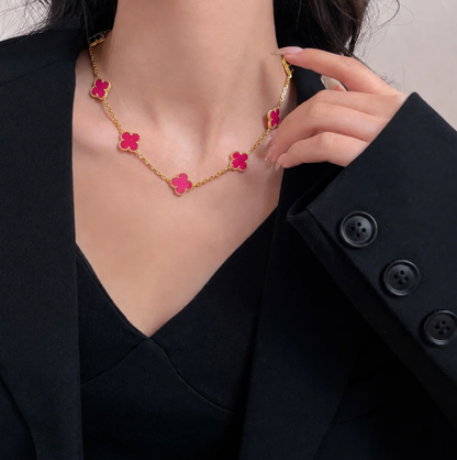 [⭐Lioran]CLOVER 10 MOTIFS  NEW BUBBLE PINK ENAMEL