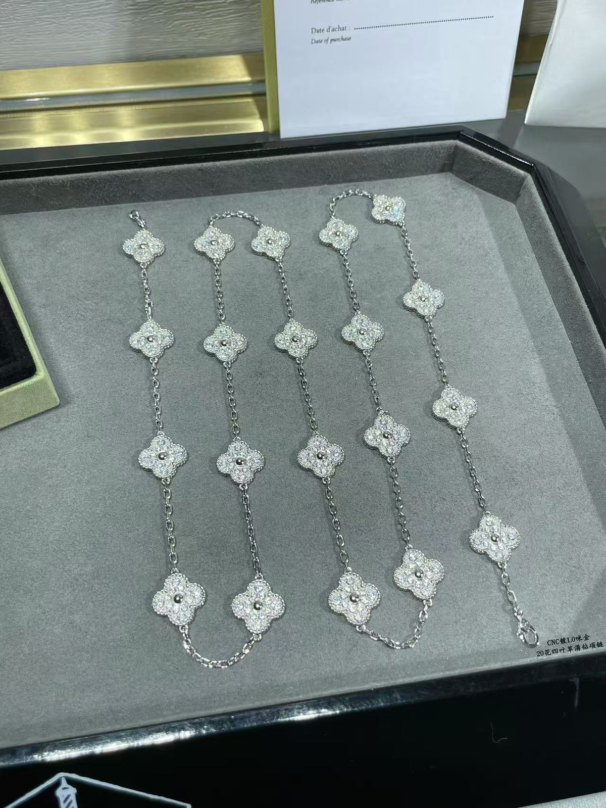 [⭐Lioran]CLOVER 20 MOTIFS FULL-DIAMOND NECKLACE