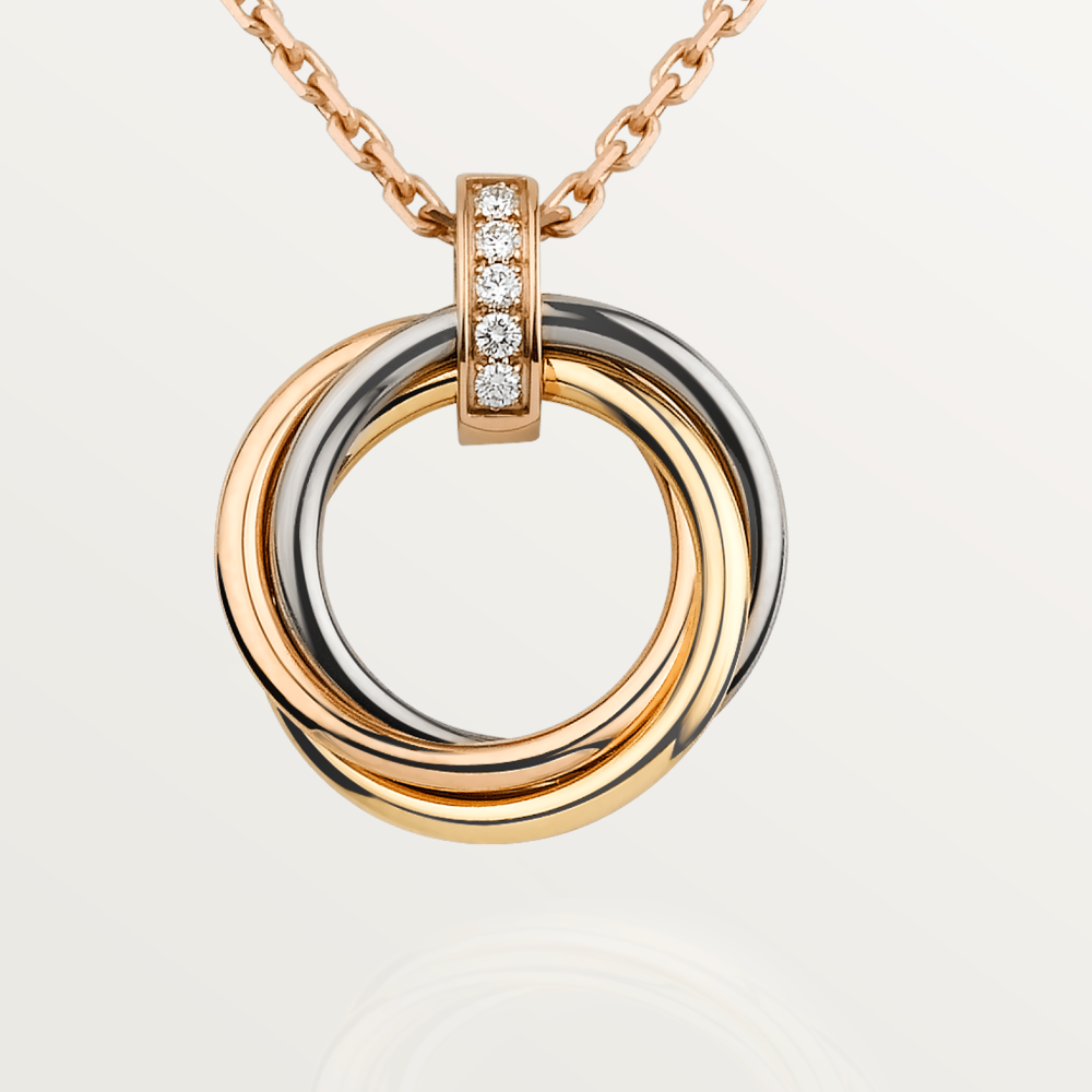 [⭐Lioran]TRINITY NECKLACE GOLD  DIAMONDS