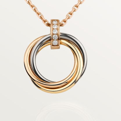 [⭐Lioran]TRINITY NECKLACE GOLD  DIAMONDS