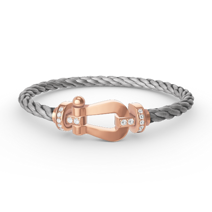 [⭐Lioran]FORCE LARGE HORSESHOE HALF DIAMOND BRACELET ROSE GOLD