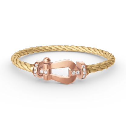 [⭐Lioran]FORCE LARGE HORSESHOE HALF DIAMOND BRACELET ROSE GOLD