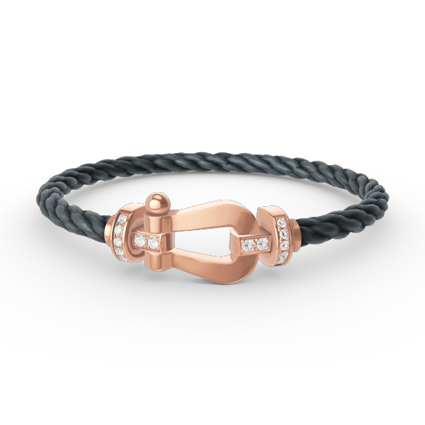 [⭐Lioran]FORCE LARGE HORSESHOE HALF DIAMOND BRACELET ROSE GOLD