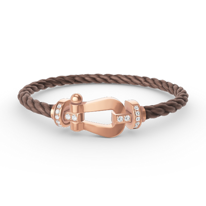 [⭐Lioran]FORCE LARGE HORSESHOE HALF DIAMOND BRACELET ROSE GOLD