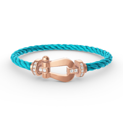 [⭐Lioran]FORCE LARGE HORSESHOE HALF DIAMOND BRACELET ROSE GOLD