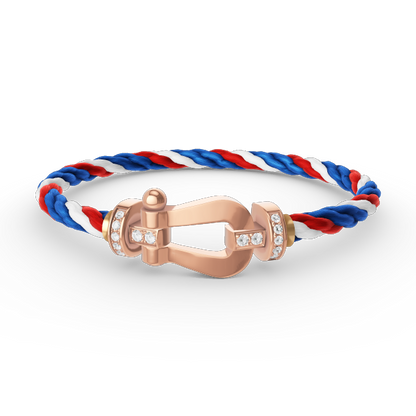 [⭐Lioran]FORCE LARGE HORSESHOE HALF DIAMOND BRACELET ROSE GOLD