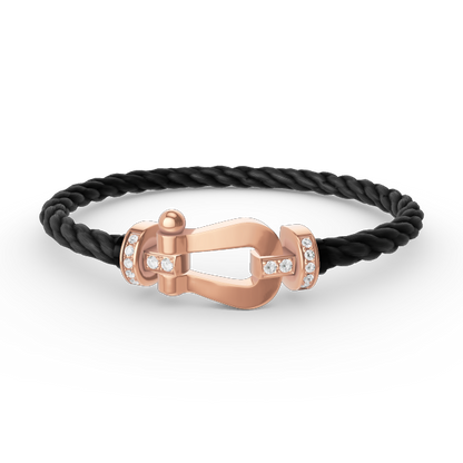 [⭐Lioran]FORCE LARGE HORSESHOE HALF DIAMOND BRACELET ROSE GOLD